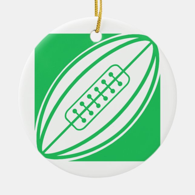 Ornement Rond En Céramique Kelly Green Rugby (Devant)