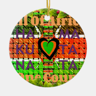 Ornement Rond En Céramique Kenya Hakuna Matata