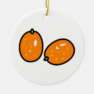 Ornement Rond En Céramique Kumquat