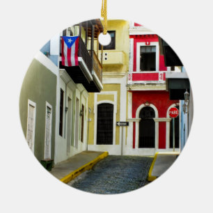 Ornement Rond En Céramique la couleur de vieux San Juan Porto Rico