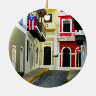 Ornement Rond En Céramique la couleur de vieux San Juan Porto Rico