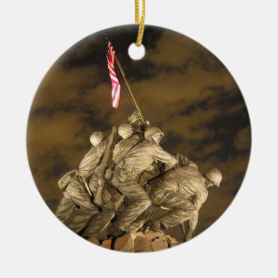 Ornement Rond En Céramique La deuxième guerre mondiale Iwo Jima Arlington