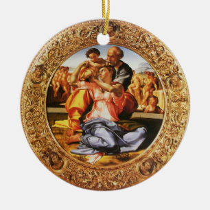 Ornement Rond En Céramique La famille sainte