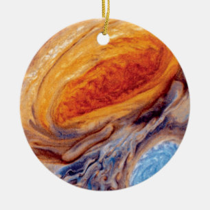 Ornement Rond En Céramique La Grande Tache rouge de Jupiter - Photo NASA Voya