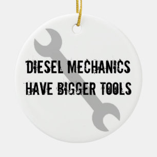 Ornement Rond En Céramique La mécanique de Diesal a de plus grands outils !