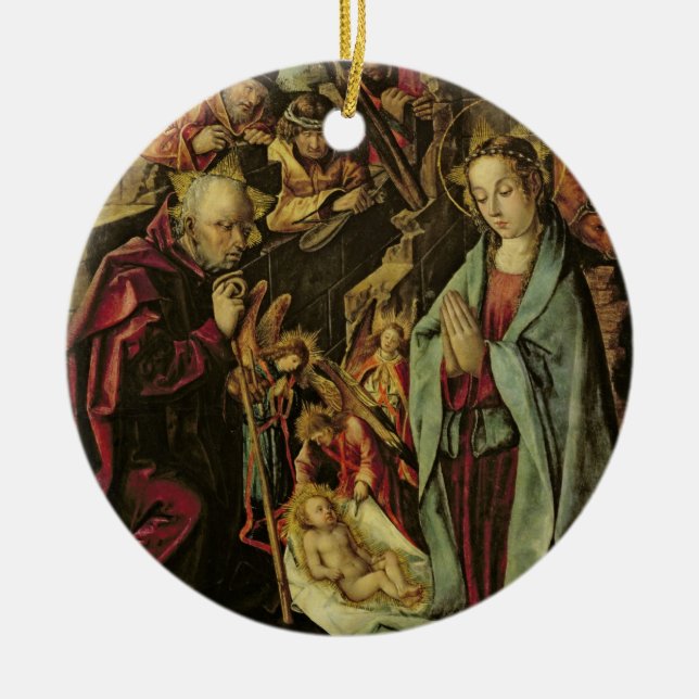 Ornement Rond En Céramique La nativité (Devant)