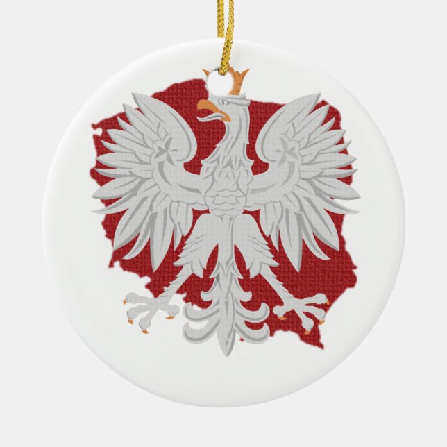Ornement Rond En Céramique La Pologne Eagle (Devant)
