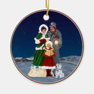 Ornement Rond En Céramique la veille de Noël
