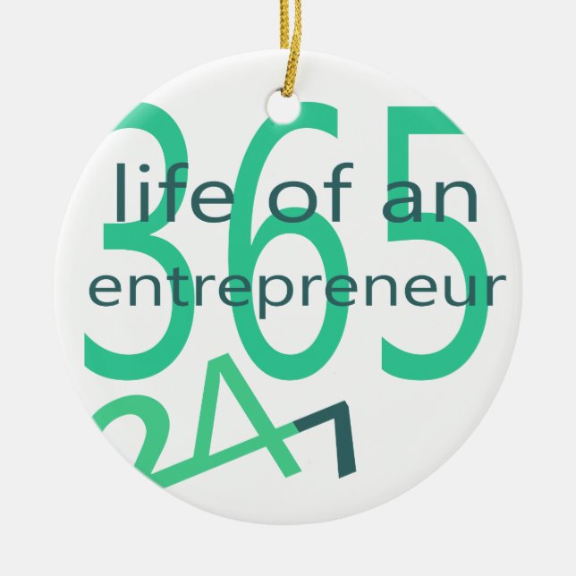 Ornement Rond En Céramique La vie d'un entrepreneur (Devant)