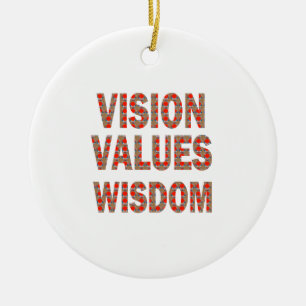 Ornement Rond En Céramique La VISION évalue la sagesse : CADEAUX À BAS PRIX