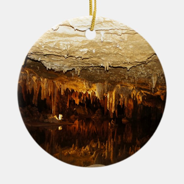 Ornement Rond En Céramique Lac cavern (Devant)
