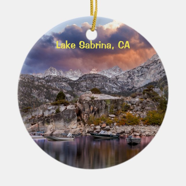 Ornement Rond En Céramique Lac Sabrina, Californie (Devant)