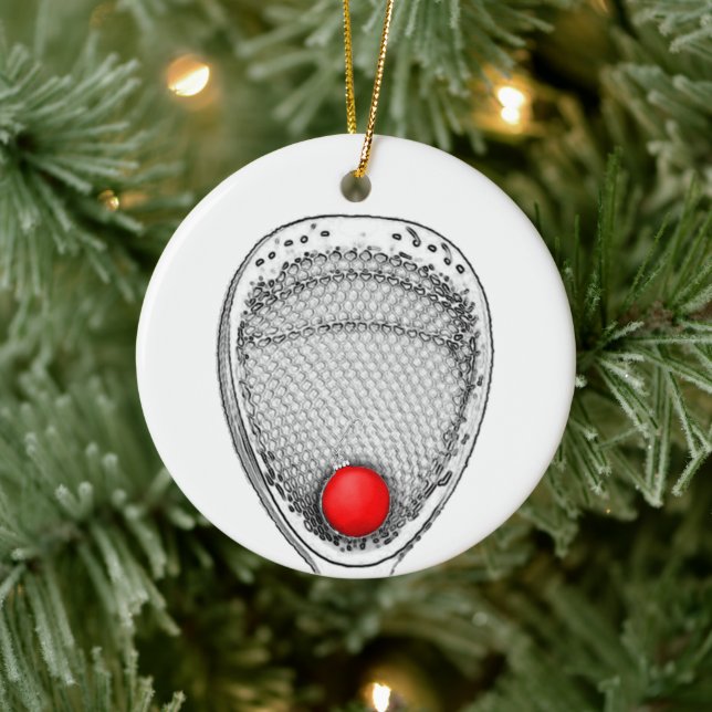 Ornement Rond En Céramique Lacrosse Joyeux Noël Lax-mas (Arbre)