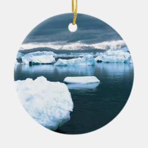 Ornement Rond En Céramique L'Antarctique congelé par hiver