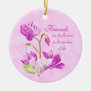 Ornement Rond En Céramique L'aquarelle fleurit l'ornement