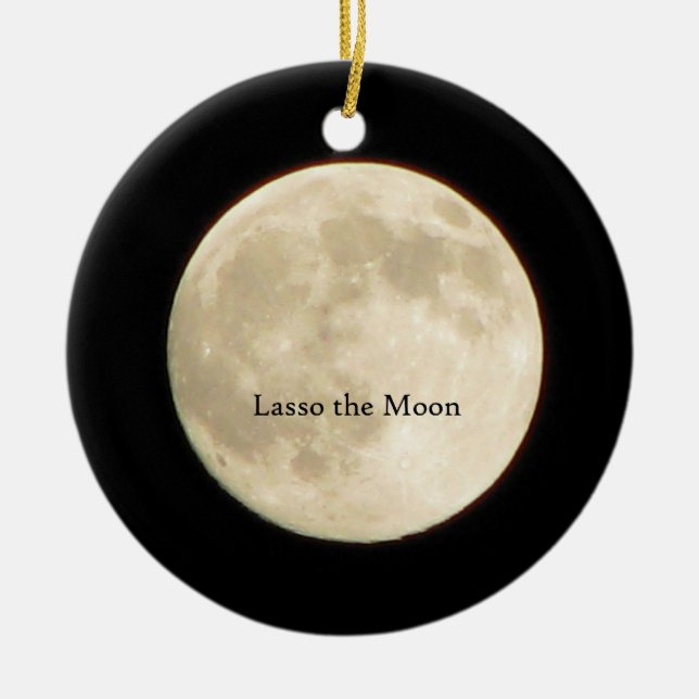 Ornement Rond En Céramique Lasso l'ornement de lune (Devant)