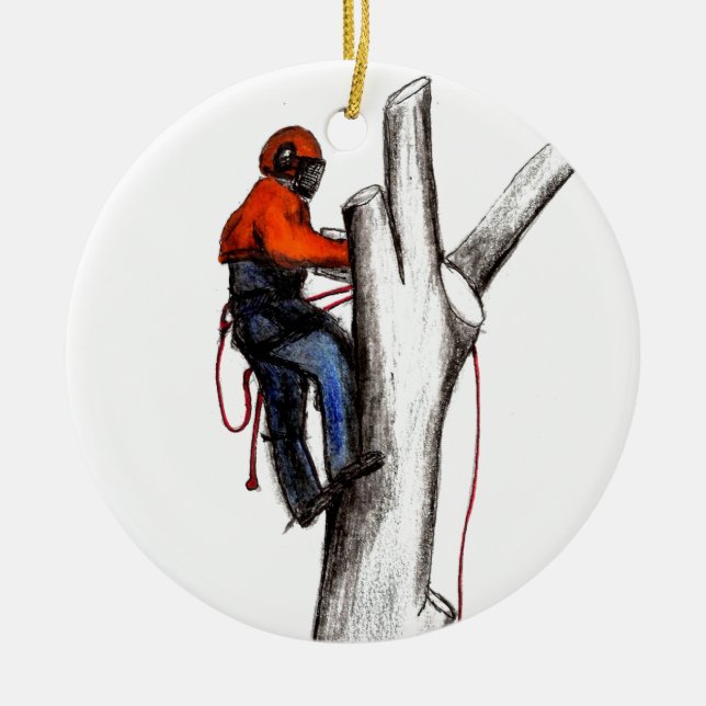 Ornement Rond En Céramique L'avortement Tree surgeon christmas (Devant)