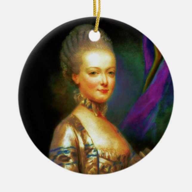 Ornement Rond En Céramique Le baroque français de dauphin (Devant)