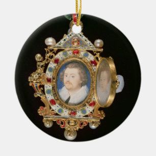 Ornement Rond En Céramique Le bijou de Gresley, avec les portraits miniatures