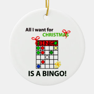Ornement Rond En Céramique Le BINGO-TEST I veulent un bingo-test pour Noël