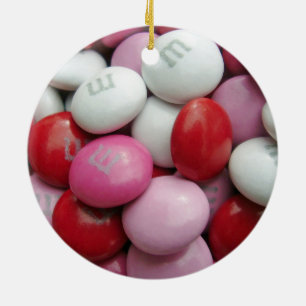 Ornement Rond En Céramique Le bonbon de Saint-Valentin