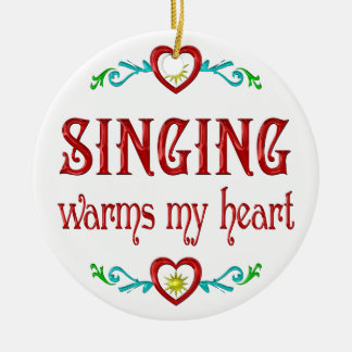 Ornement Rond En Céramique Le chant chauffe mon coeur