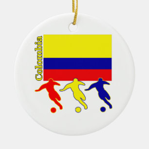 Ornement Rond En Céramique Le football Colombie
