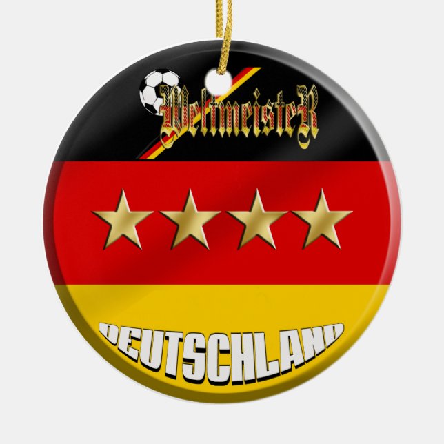 Ornement Rond En Céramique Le football de l'Allemagne (Devant)