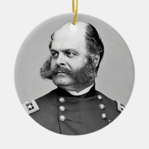 Ornement Rond En Céramique Le Général Ambrose E. Burnside de guerre civile de