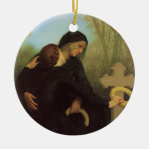 Ornement Rond En Céramique Le jour des morts par William Adolphe Bouguereau