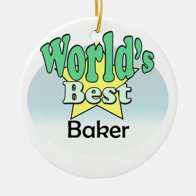 Ornement Rond En Céramique Le meilleur Baker du monde (Devant)