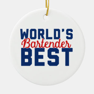 Ornement Rond En Céramique Le meilleur barman du monde