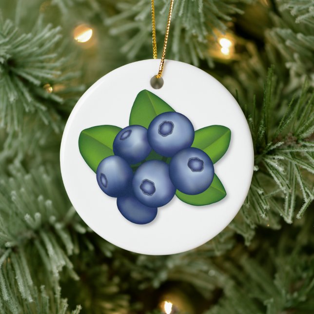 Ornement Rond En Céramique Le Meilleur Blueberry Berry (Arbre)
