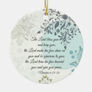 Ornement Rond En Céramique Le Seigneur Vous Bénisse, Numéros 6:24, Noël de la