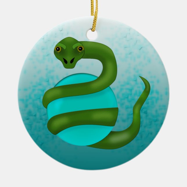 Ornement Rond En Céramique Le serpent (Devant)