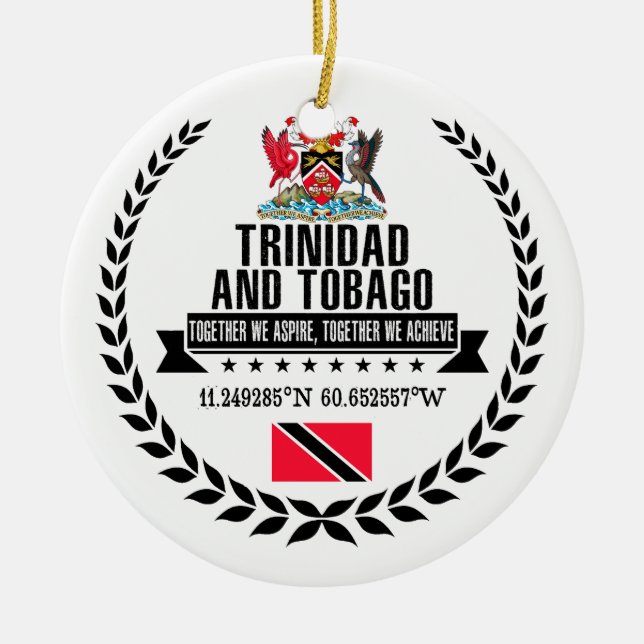 Ornement Rond En Céramique Le Trinidad-et-Tobago (Devant)