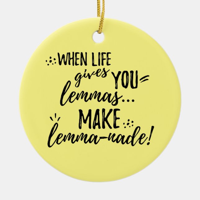 Ornement Rond En Céramique Lemma (Lemonade) Mathématiques Linguistique Humour (Devant)