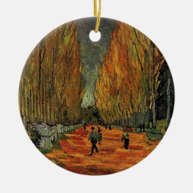 Ornement Rond En Céramique Les Alyscamps (Cimetière) par Vincent van Gogh (Devant)