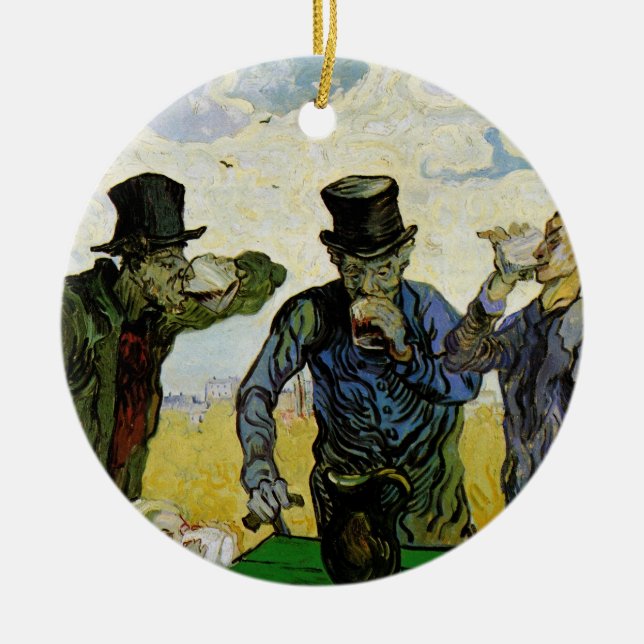 Ornement Rond En Céramique Les buveurs de Vincent van Gogh (Devant)
