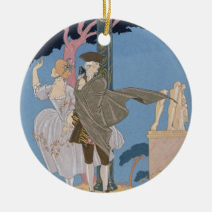 Ornement Rond En Céramique Les coeurs brisés, statues cassées, illustration