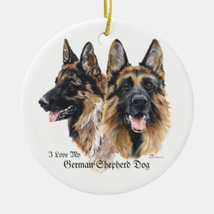 Ornement Rond En Céramique Les Dogs de German