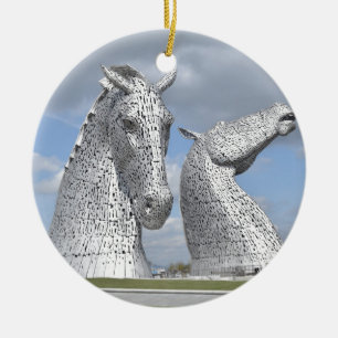 Ornement Rond En Céramique les Kelpies, parc d'hélice, Falkirk, Ecosse