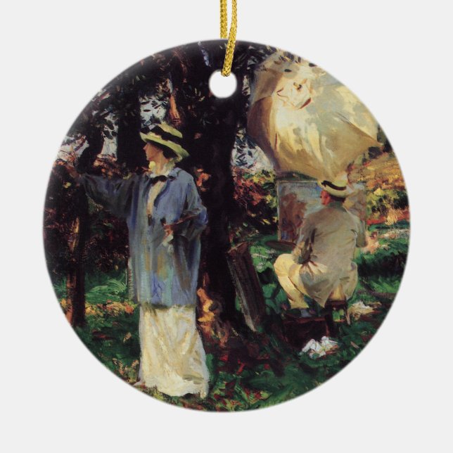 Ornement Rond En Céramique Les Sketchers de John Singer Sargent (Devant)