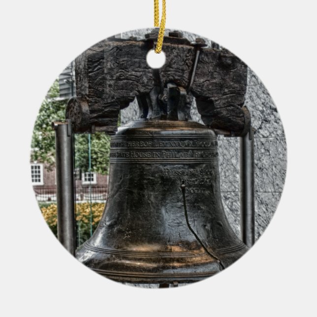 Ornement Rond En Céramique Liberty Bell (Devant)