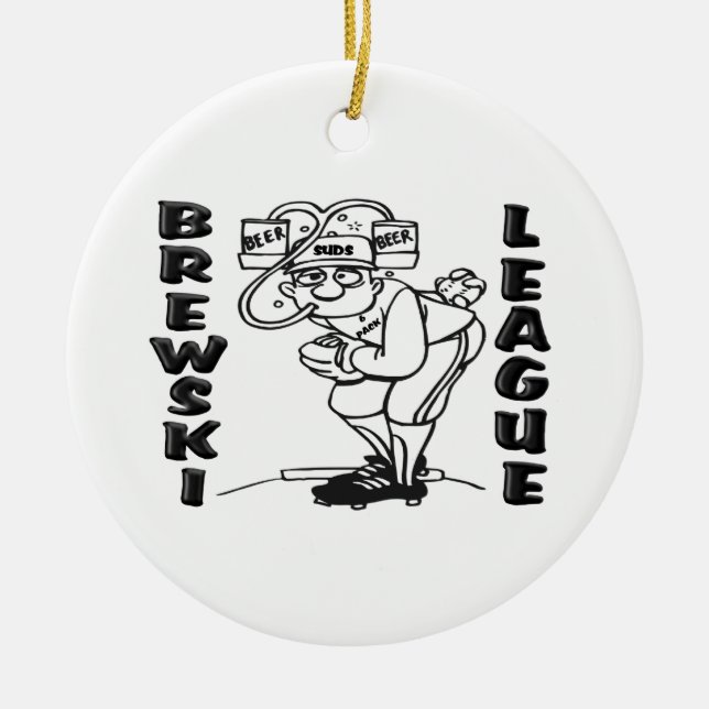 Ornement Rond En Céramique Ligue de Brewski (Devant)