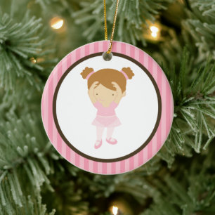 Ornement Rond En Céramique Little Ballerina