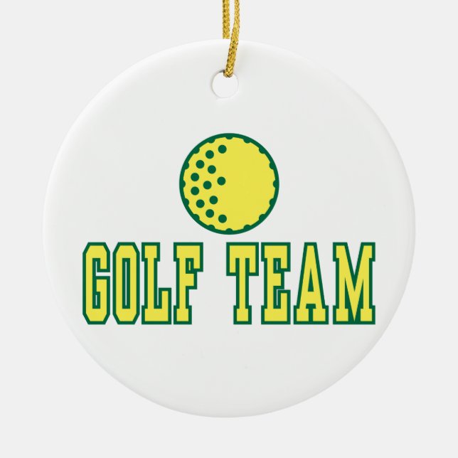 Ornement Rond En Céramique logo de l'équipe de golf (Devant)