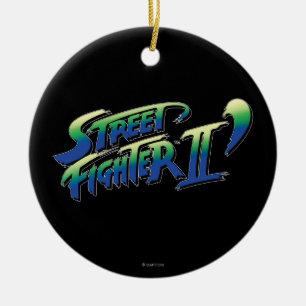 Ornement Rond En Céramique Logo de Street Fighter II