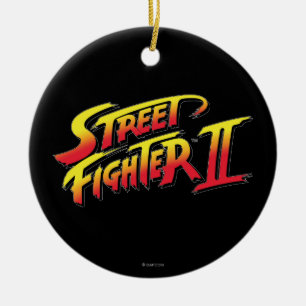 Ornement Rond En Céramique Logo de Street Fighter II