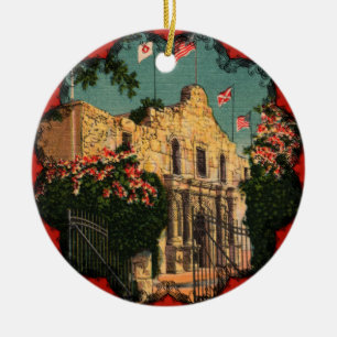 Ornement Rond En Céramique L'Ornament Alamo Vintage Texas